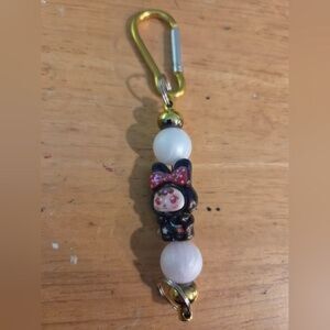 Cute Character Keychain with Gold Clip